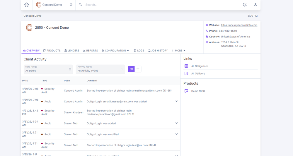 Client Page