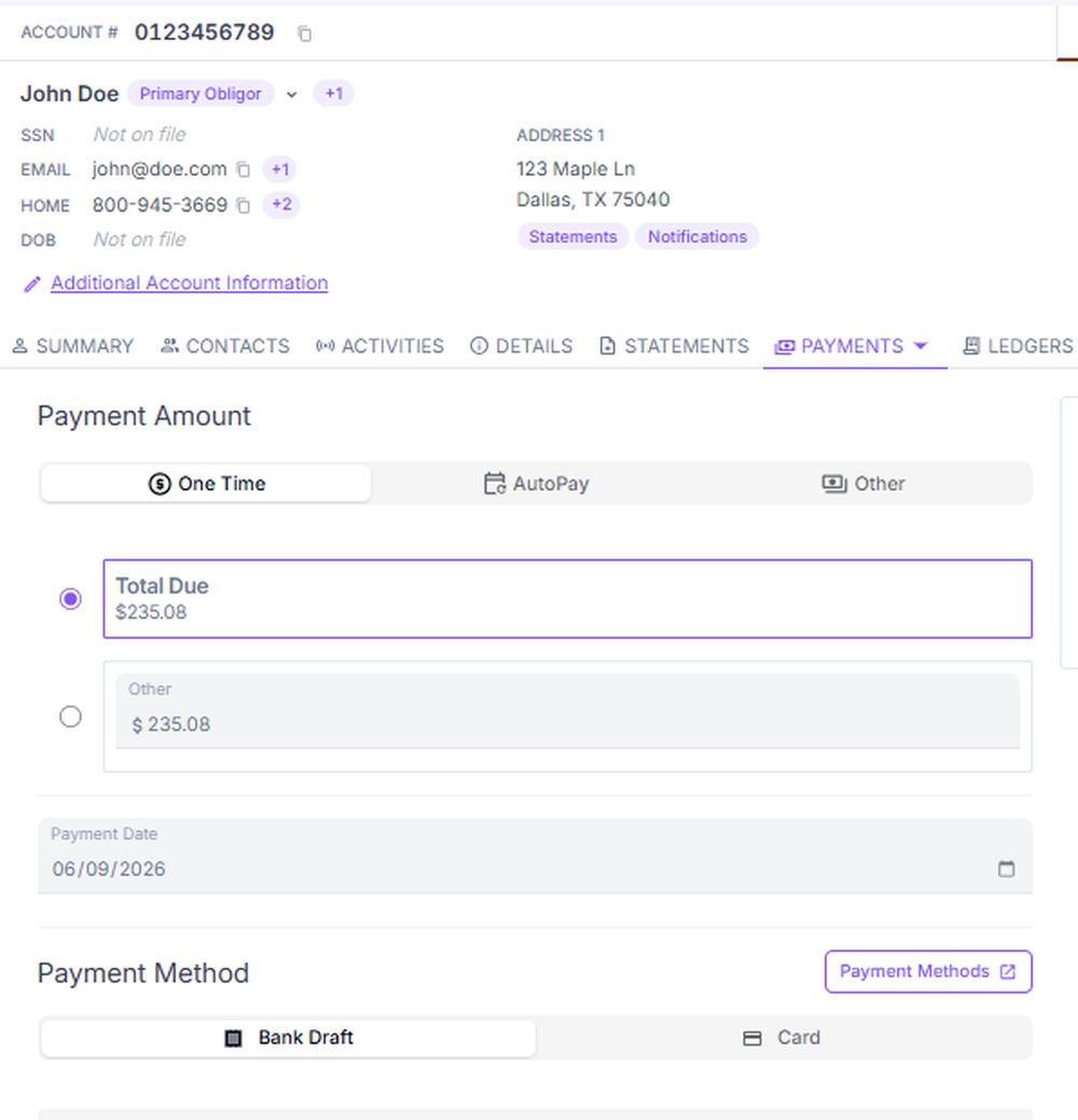 Zero balance ledger