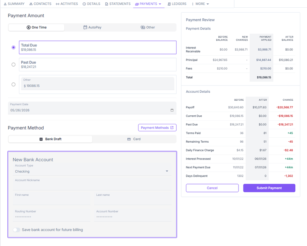 Make a Payment Page