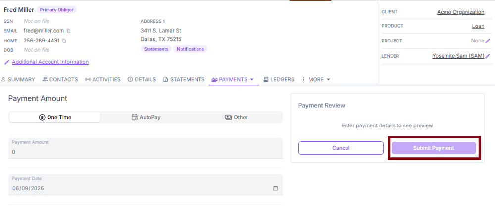 Submit payment